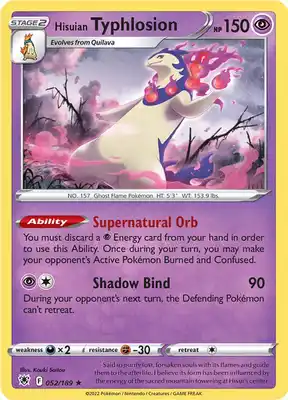 SWSH Astral Radiance 052/189 Hisuian Typhlosion Holo Rare