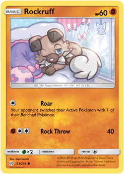 SM Cosmic Eclipse 123/236 Rockruff Reverse Holo