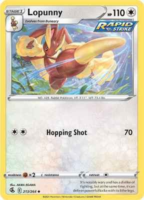 SWSH Fusion Strike 213/264 Lopunny Reverse Holo