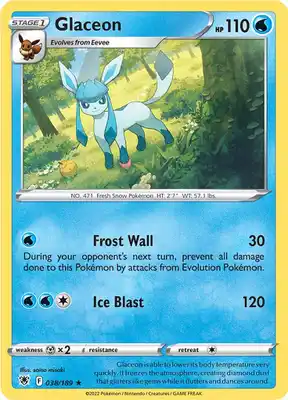 SWSH Astral Radiance 038/189 Glaceon Reverse Holo