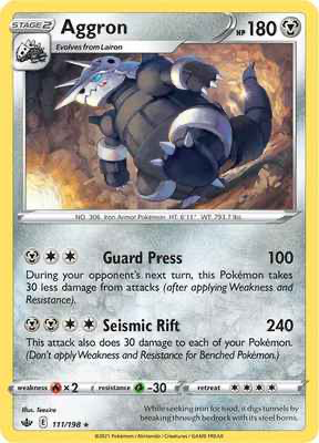 SWSH Chilling Reign 111/198 Aggron Reverse Holo