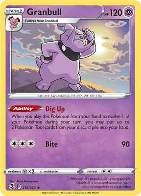 SWSH Fusion Strike 116/264 Granbull Reverse Holo