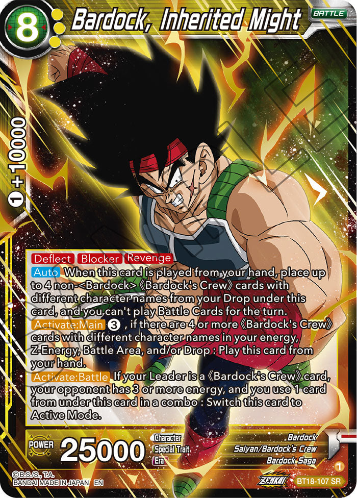 DBS Dawn of the Z-Legends BT18-107 Bardock, Inherited Might SR