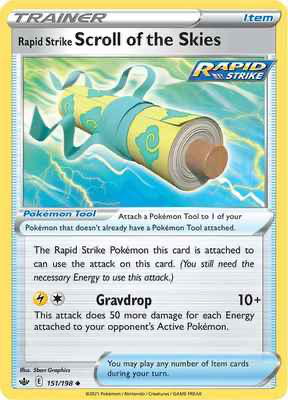 SWSH Chilling Reign 151/198 Rapid Strike Scroll of the Skies Reverse Holo