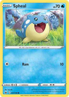 SWSH Chilling Reign 037/198 Spheal Reverse Holo