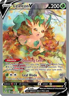 SWSH Evolving Skies 167/203 Leafeon V Alternate Art