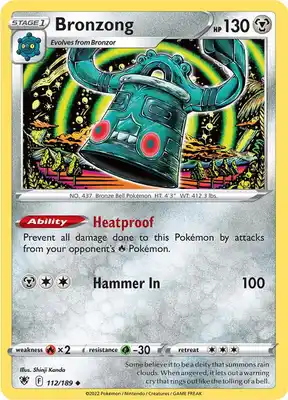 SWSH Astral Radiance 112/189 Bronzong Reverse Holo
