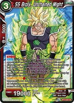 DBS Supreme Rivalry BT13-025 SS Broly, Unchained Might