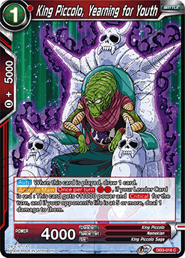DBS Draft Box 6: Giant's Force DB3-016 King Piccolo, Yearning for Youth
