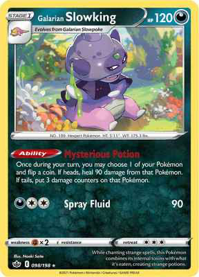 SWSH Chilling Reign 098/198 Galarian Slowking Reverse Holo
