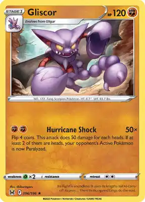 SWSH Lost Origin 096/196 Gliscor Reverse Holo