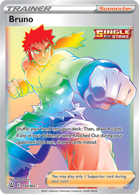 SWSH Battle Styles 172/163 Bruno Rainbow Rare
