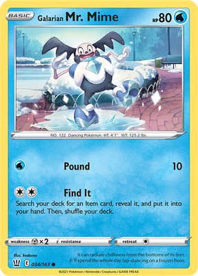SWSH Battle Styles 034/163 Galarian Mr Mime