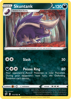 SWSH Rebel Clash 115/192 Skuntank Reverse Holo