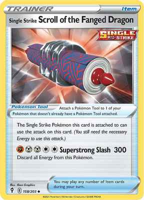 SWSH Evolving Skies 158/203 Single Strike Scroll of the Fanged Dragon