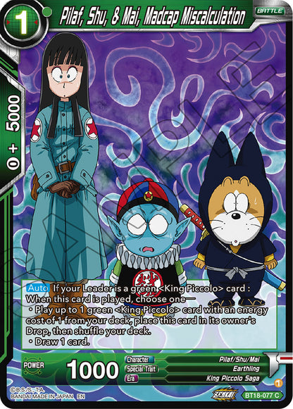 DBS Dawn of the Z-Legends BT18-077 Pilaf, Shu & Mai, Madcap Miscalculation Foil