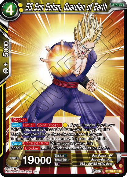 DBS Dawn of the Z-Legends BT18-110 SS Son Gohan, Guardian of Earth
