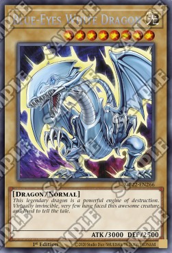 Yu-Gi-Oh! 2022 Tin of the Pharaoh's Gods Mega Pack MP22-EN266 Blue-Eyes White Dragon Prismatic Secret Rare