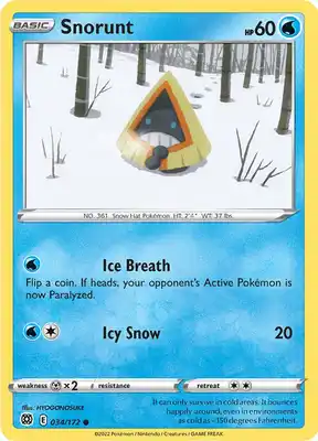 SWSH Brilliant Stars 034/172 Snorunt Reverse Holo