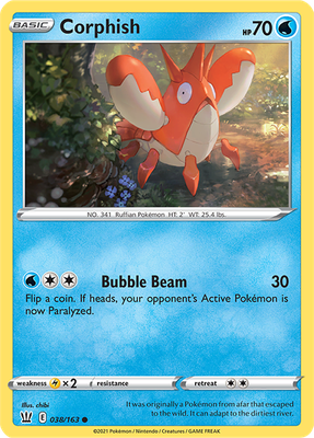 SWSH Battle Styles 038/163 Corphish Reverse Holo