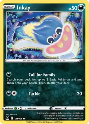 SWSH Lost Origin 121/196 Inkay Reverse Holo