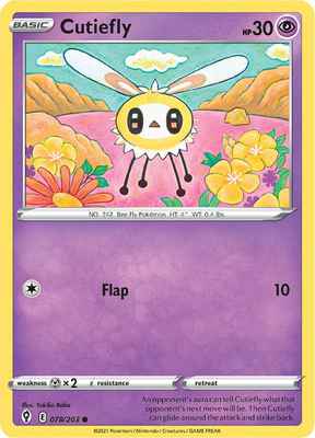 SWSH Evolving Skies 078/203 Cutiefly Reverse Holo