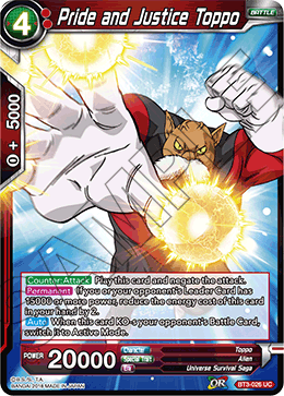 DBS Cross Worlds BT3-026 Pride and Justice Toppo