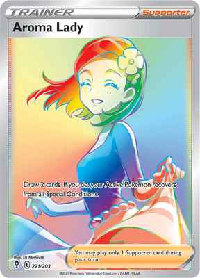 SWSH Evolving Skies 221/203 Aroma Lady Rainbow Rare