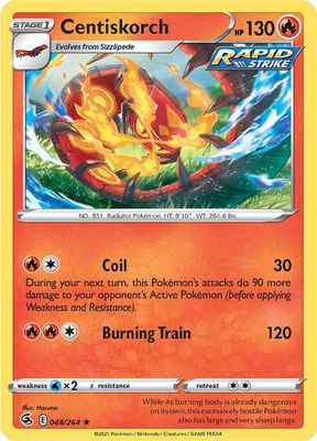 SWSH Fusion Strike 048/264 Centiskorch Reverse Holo