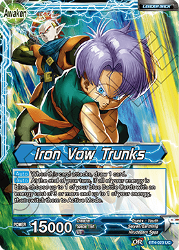 DBS Colossal Warfare BT4-023 Trunks / Iron Vow Trunks (Leader) Foil