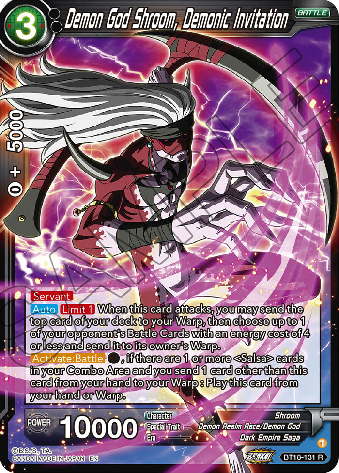 DBS Dawn of the Z-Legends BT18-131 Demon God Shroom, Demonic Invitation Foil
