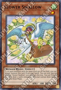 Yu-Gi-Oh! 2022 Tin of the Pharaoh's Gods Mega Pack MP22-EN137 Slower Swallow Super Rare