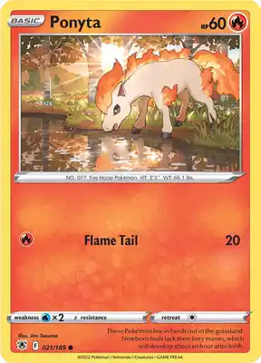 SWSH Astral Radiance 021/189 Ponyta Reverse Holo