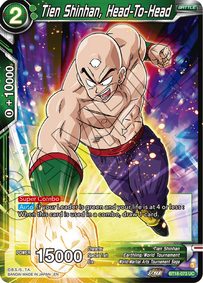 DBS Dawn of the Z-Legends BT18-073 Tien Shinhan, Head-To-Head Foil