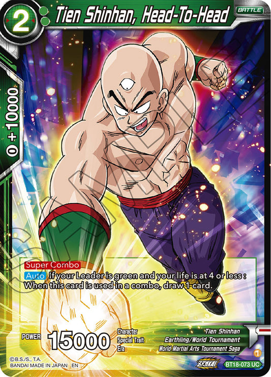 DBS Dawn of the Z-Legends BT18-073 Tien Shinhan, Head-To-Head Foil