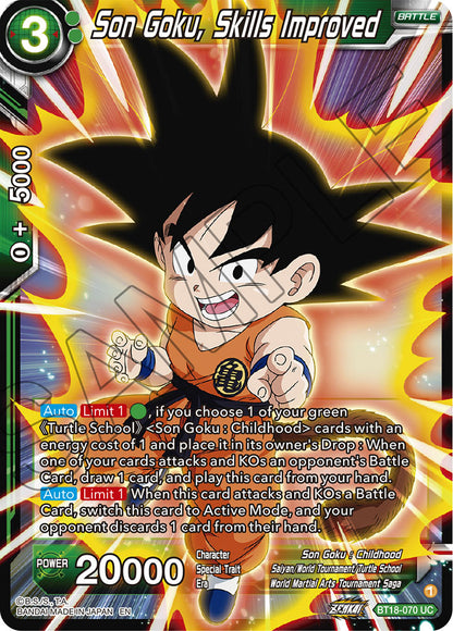 DBS Dawn of the Z-Legends BT18-070 Son Goku, Skills Improved