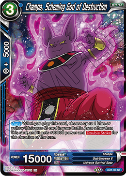 DBS Expert Deck: Universe 6 Assailants XD1-03 Champa, Scheming God of Destruction Foil