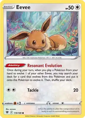 SWSH Astral Radiance 119/189 Eevee Reverse Holo