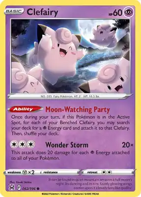 SWSH Lost Origin 062/196 Clefairy Reverse Holo
