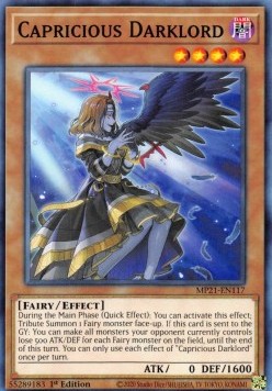 Yu-Gi-Oh! 2021 Tin of Ancient Battles Mega Pack MP21-EN117 Capricious Darklord