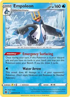 SWSH Brilliant Stars 037/172 Empoleon Reverse Holo