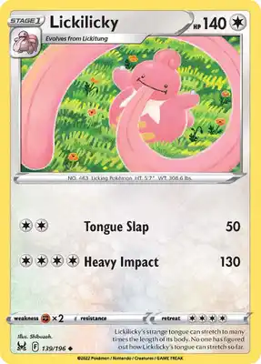 SWSH Lost Origin 139/196 Lickilicky