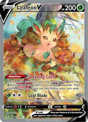 SWSH Evolving Skies 167/203 Leafeon V Alternate Art