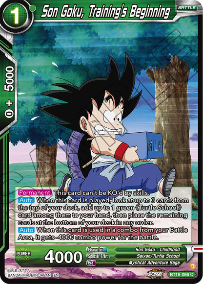 DBS Dawn of the Z-Legends BT18-066 Son Goku, Training's Beginning