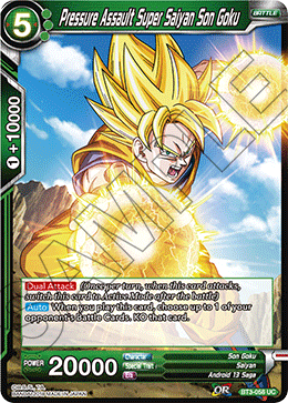 DBS Cross Worlds BT3-058 Pressure Assault Super Saiyan Son Goku Foil