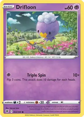 SWSH Astral Radiance 063/189 Drifloon Reverse Holo