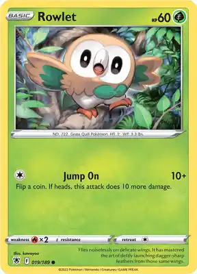 SWSH Astral Radiance 019/189 Rowlet Reverse Holo