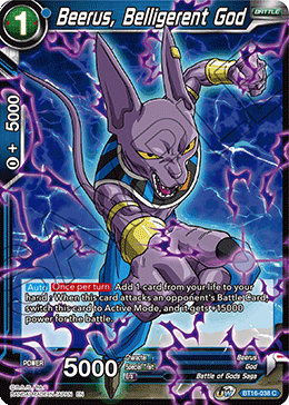 DBS Realm of the Gods BT16-038 Beerus, Belligerent God