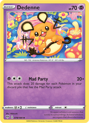 SWSH Darkness Ablaze 078/189 Dedenne