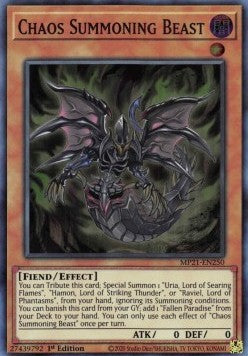 Yu-Gi-Oh! 2021 Tin of Ancient Battles Mega Pack MP21-EN250 Chaos Summoning Beast Super Rare